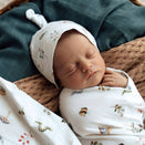 Snuggle Hunny Jersey Wrap with Matching Headwear - Cherry Blossom Organic