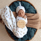 Snuggle Hunny Jersey Wrap with Matching Headwear - Cherry Blossom Organic