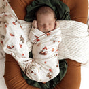 Snuggle Hunny Jersey Wrap with Matching Headwear - Gnomes