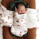 Snuggle Hunny Jersey Wrap with Matching Headwear - Gnomes