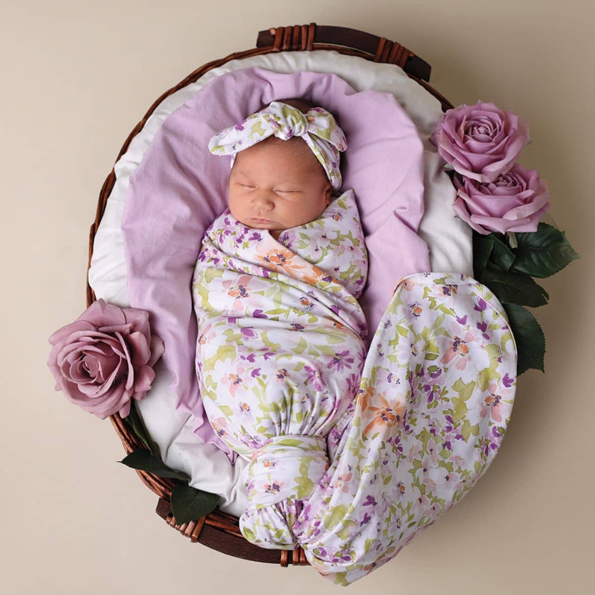 Snuggle Hunny Jersey Wrap with Matching Headwear - Isla