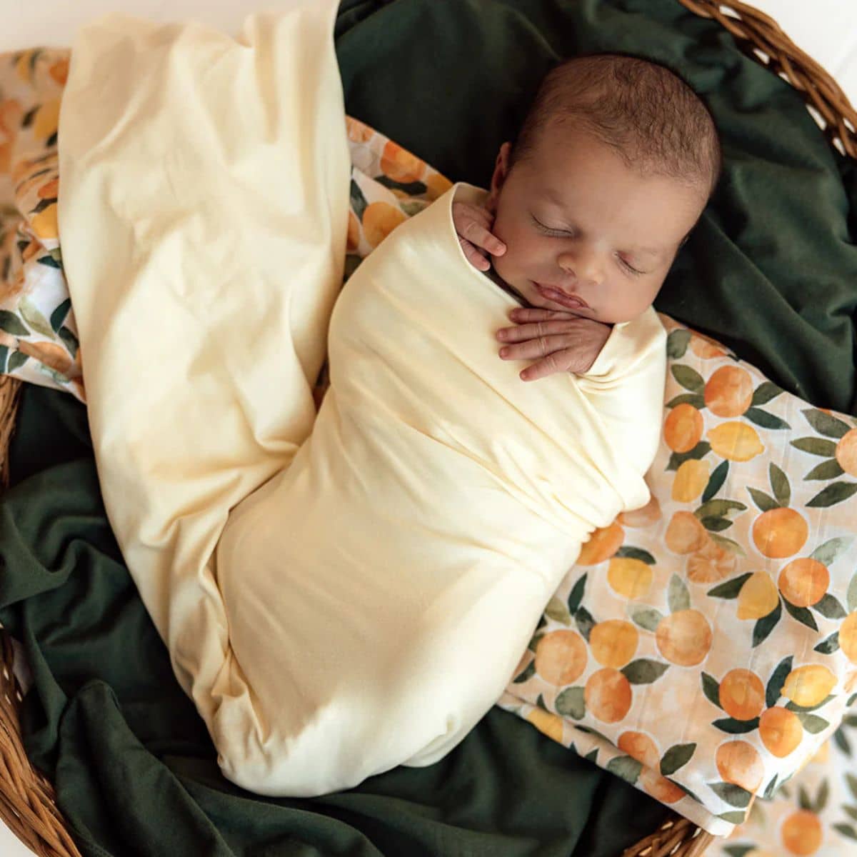 Snuggle Hunny Jersey Wrap with Matching Headwear - Lemon Sorbet