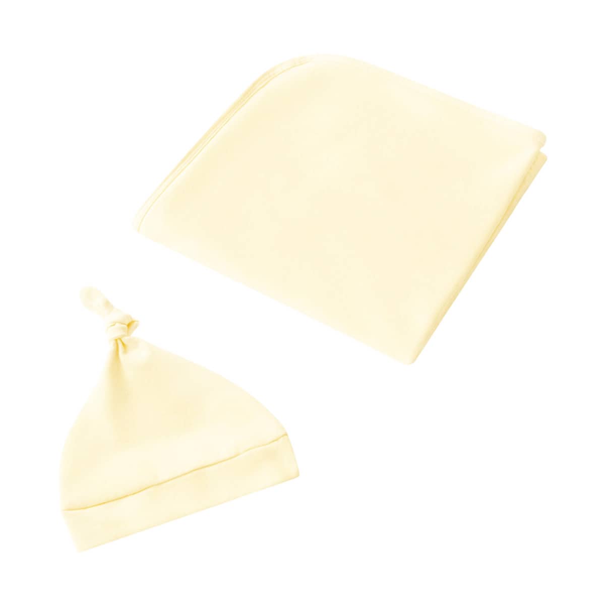 Snuggle Hunny Jersey Wrap with Matching Headwear - Lemon Sorbet