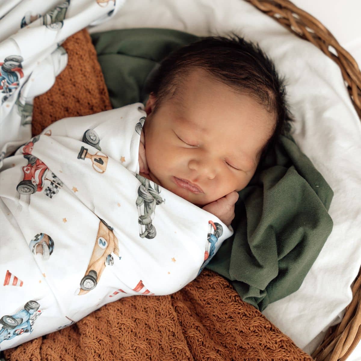 Snuggle Hunny Jersey Wrap with Matching Headwear - Little Racers