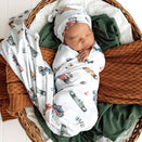 Snuggle Hunny Jersey Wrap with Matching Headwear - Little Racers