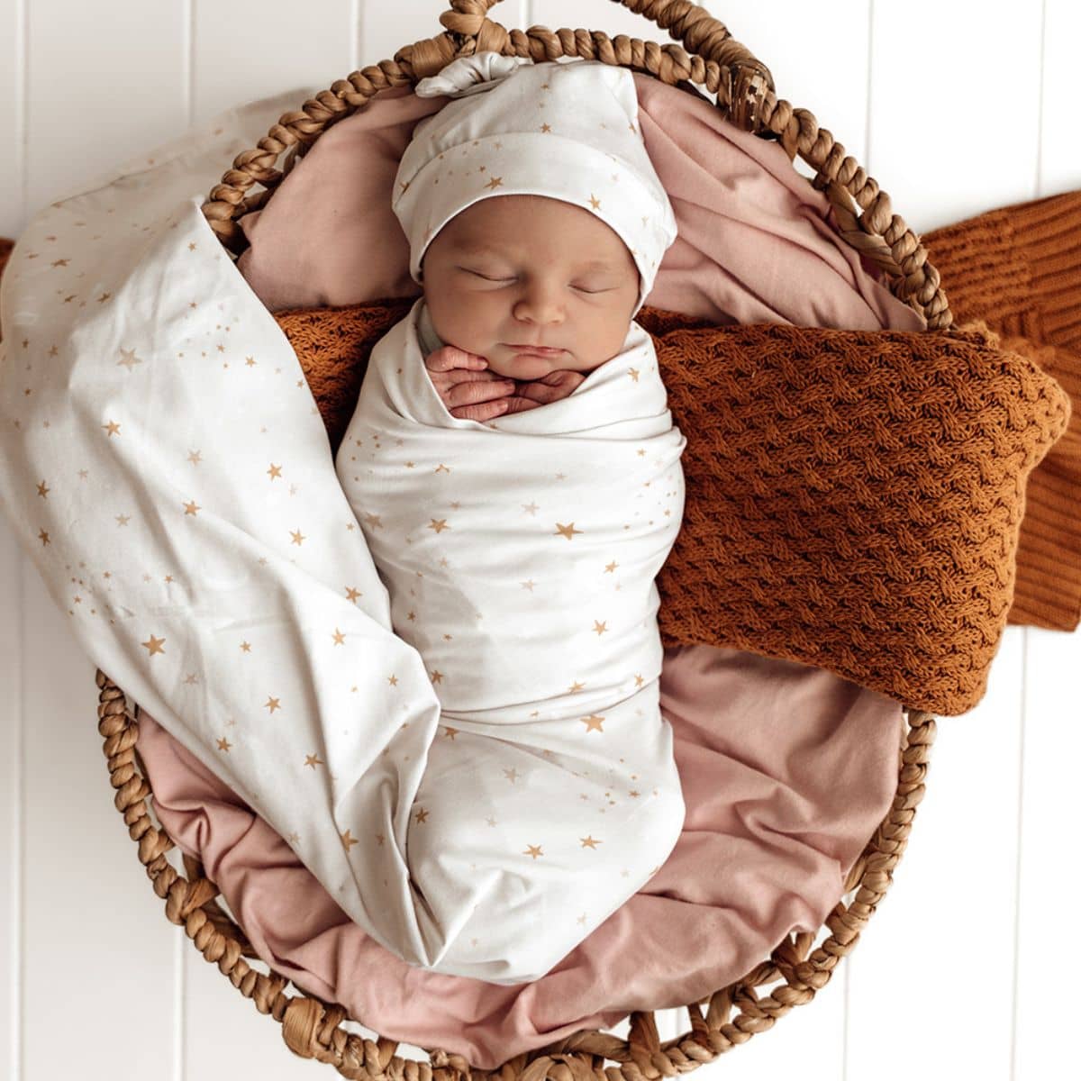Snuggle Hunny Jersey Wrap with Matching Headwear - Stardust