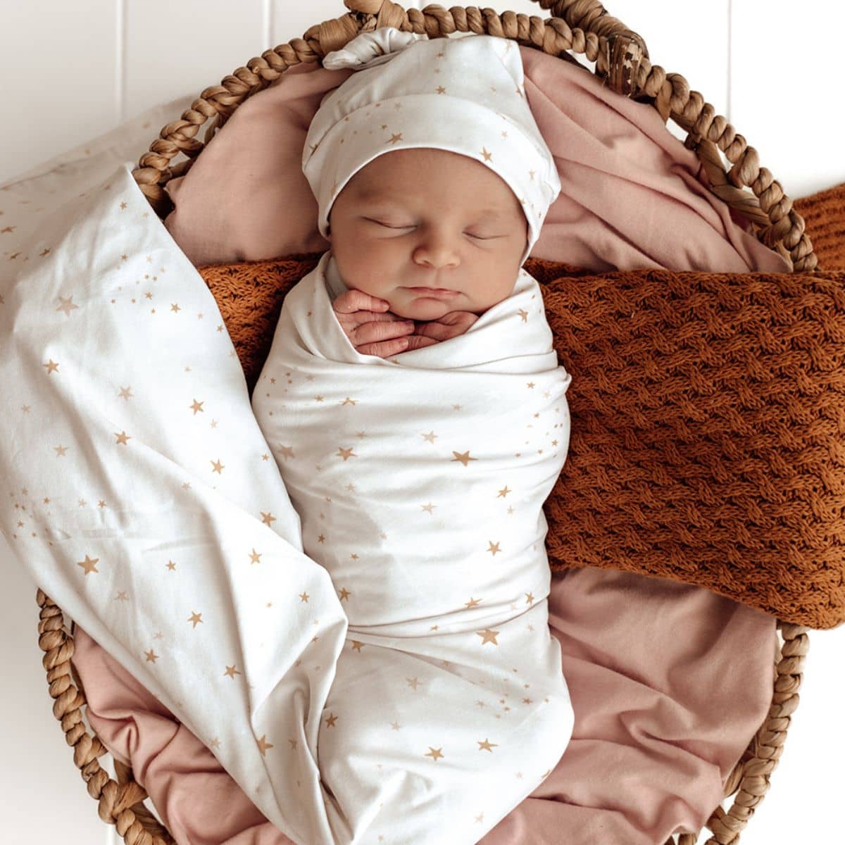 Snuggle Hunny Jersey Wrap with Matching Headwear - Stardust