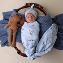 Snuggle Hunny Jersey Wrap with Matching Headwear - Taking Flight