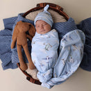 Snuggle Hunny Jersey Wrap with Matching Headwear - Taking Flight