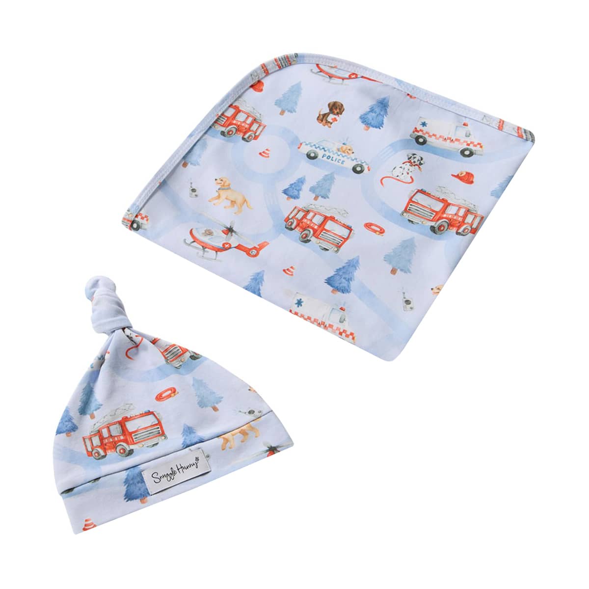 Snuggle Hunny Jersey Wrap with Matching Headwear - To the Rescue