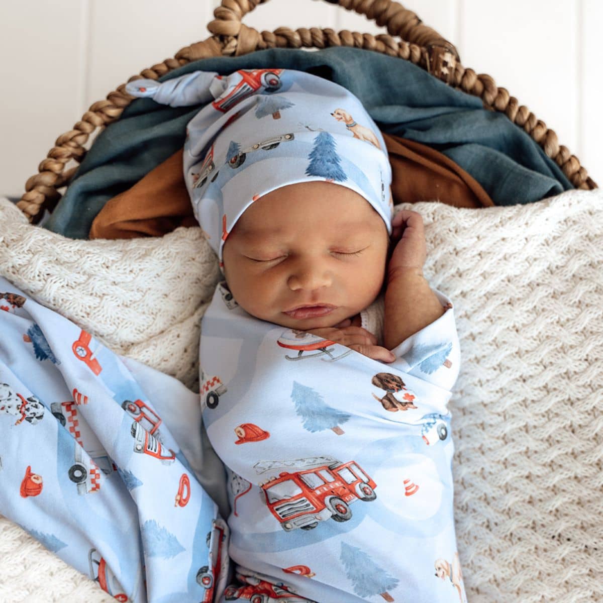 Snuggle Hunny Jersey Wrap with Matching Headwear - To the Rescue