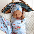 Snuggle Hunny Jersey Wrap with Matching Headwear - To the Rescue