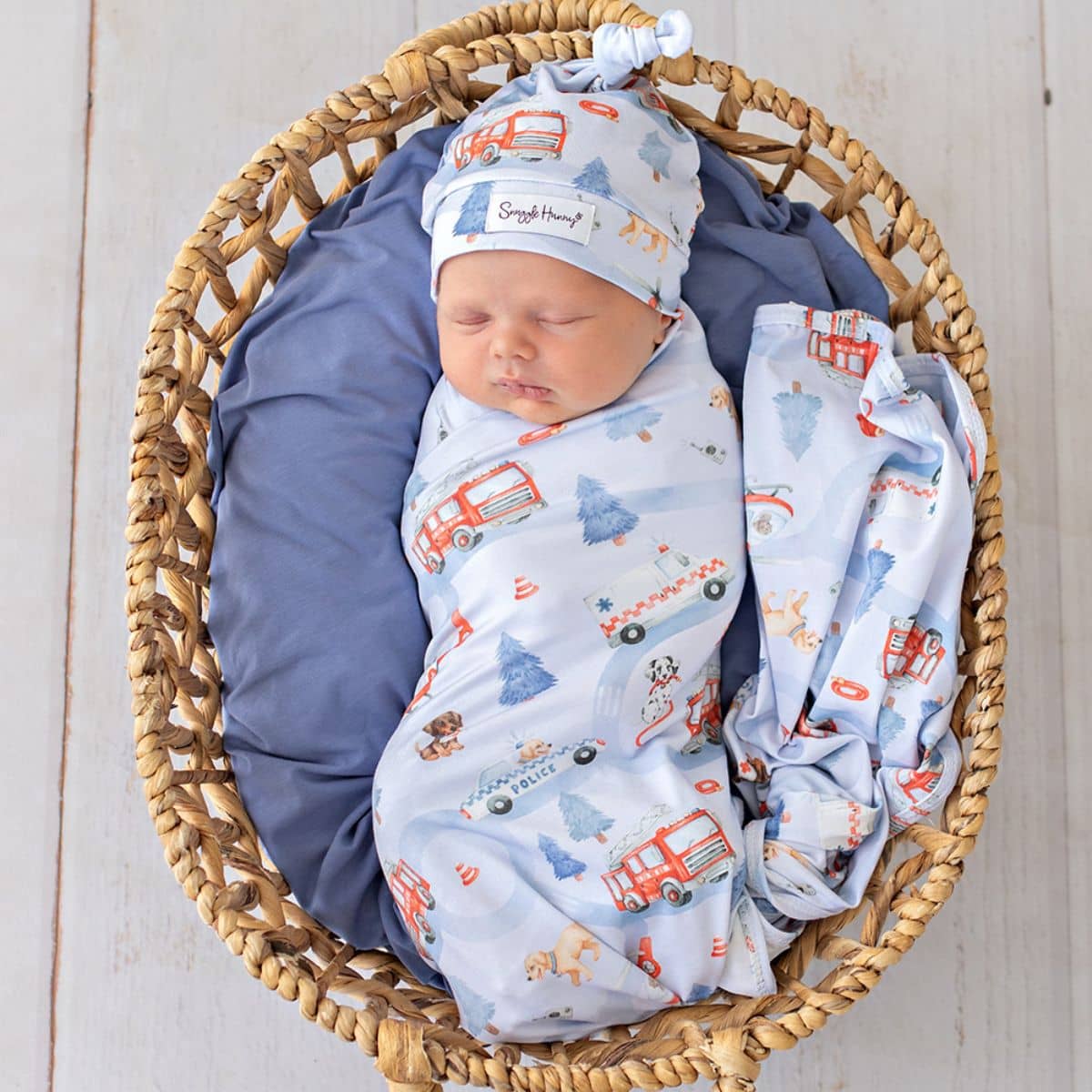 Snuggle Hunny Jersey Wrap with Matching Headwear - To the Rescue