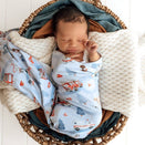 Snuggle Hunny Jersey Wrap with Matching Headwear - To the Rescue