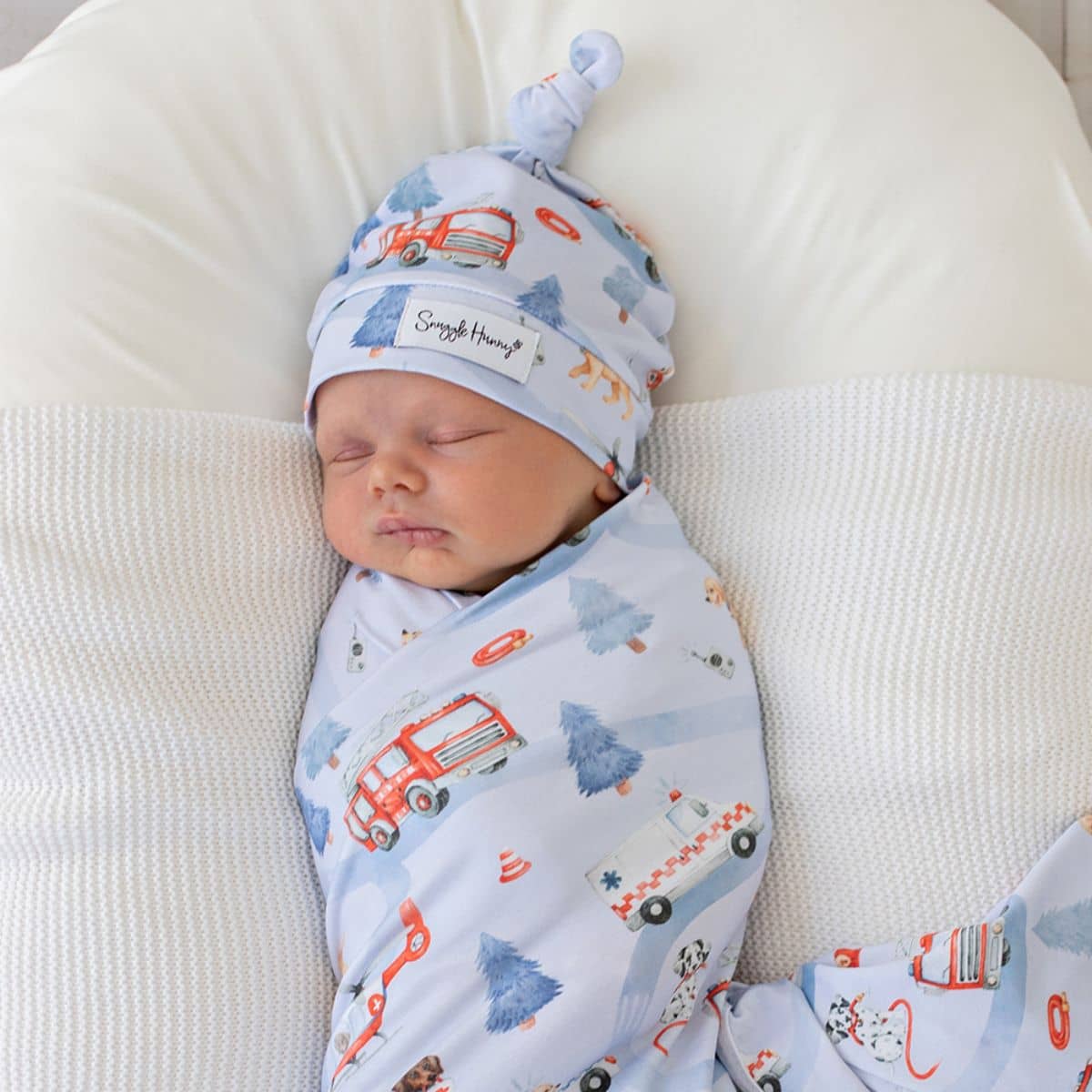 Snuggle Hunny Jersey Wrap with Matching Headwear - To the Rescue