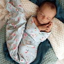 Snuggle Hunny Jersey Wrap with Matching Headwear - White Rabbit