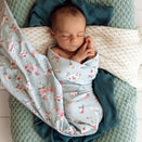 Snuggle Hunny Jersey Wrap with Matching Headwear - White Rabbit