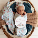Snuggle Hunny Jersey Wrap with Matching Headwear - White Rabbit