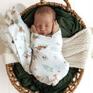 Snuggle Hunny Jersey Wrap with Matching Headwear - Woodland Tales