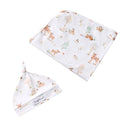 Snuggle Hunny Jersey Wrap with Matching Headwear - Woodland Tales