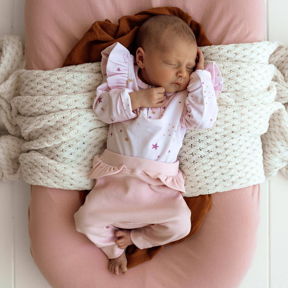 Snuggle Hunny Pants with Frill - Baby Pink
