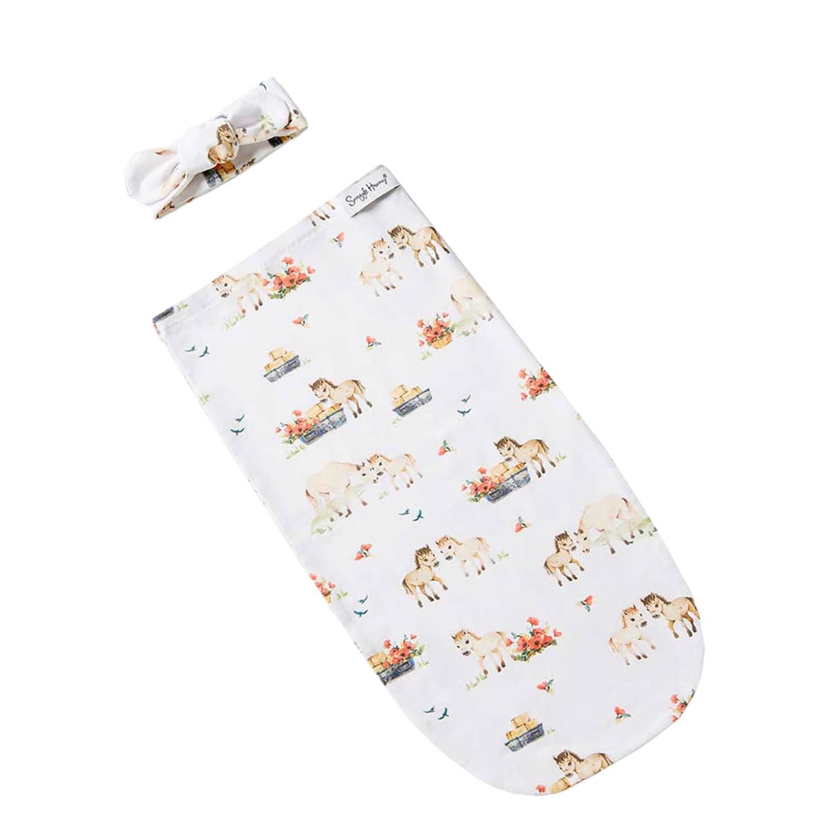 Snuggle Hunny Snuggle Swaddle Sack with Matching Headwear - Pony Pals Organic