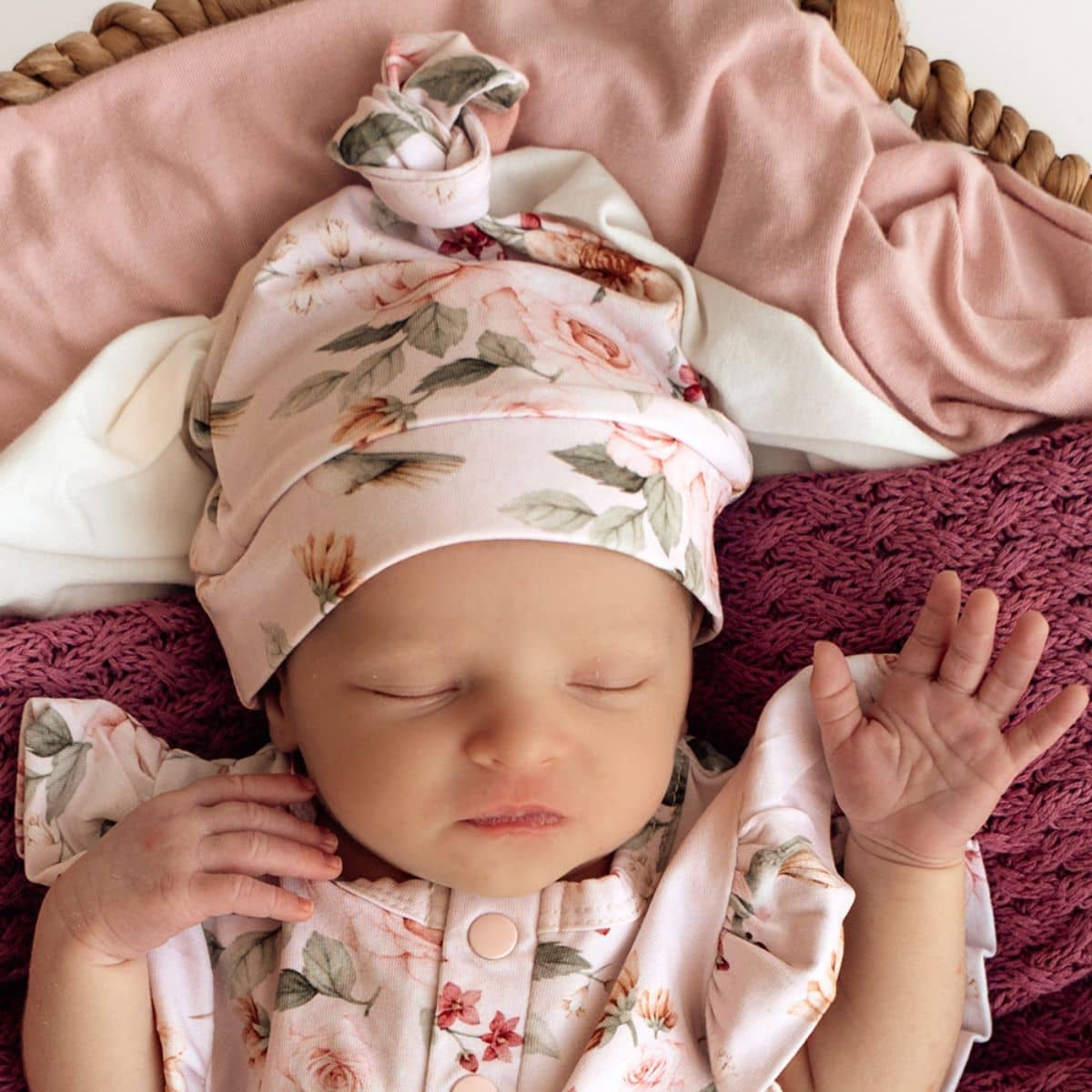 Snuggle Hunny Knotted Beanie - Birds & Blooms