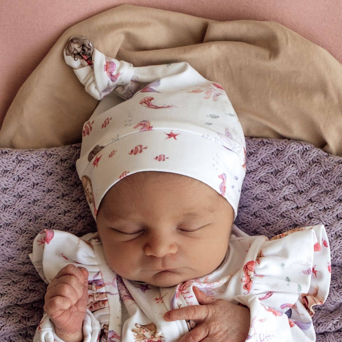 Snuggle Hunny Knotted Beanie - Mermaid