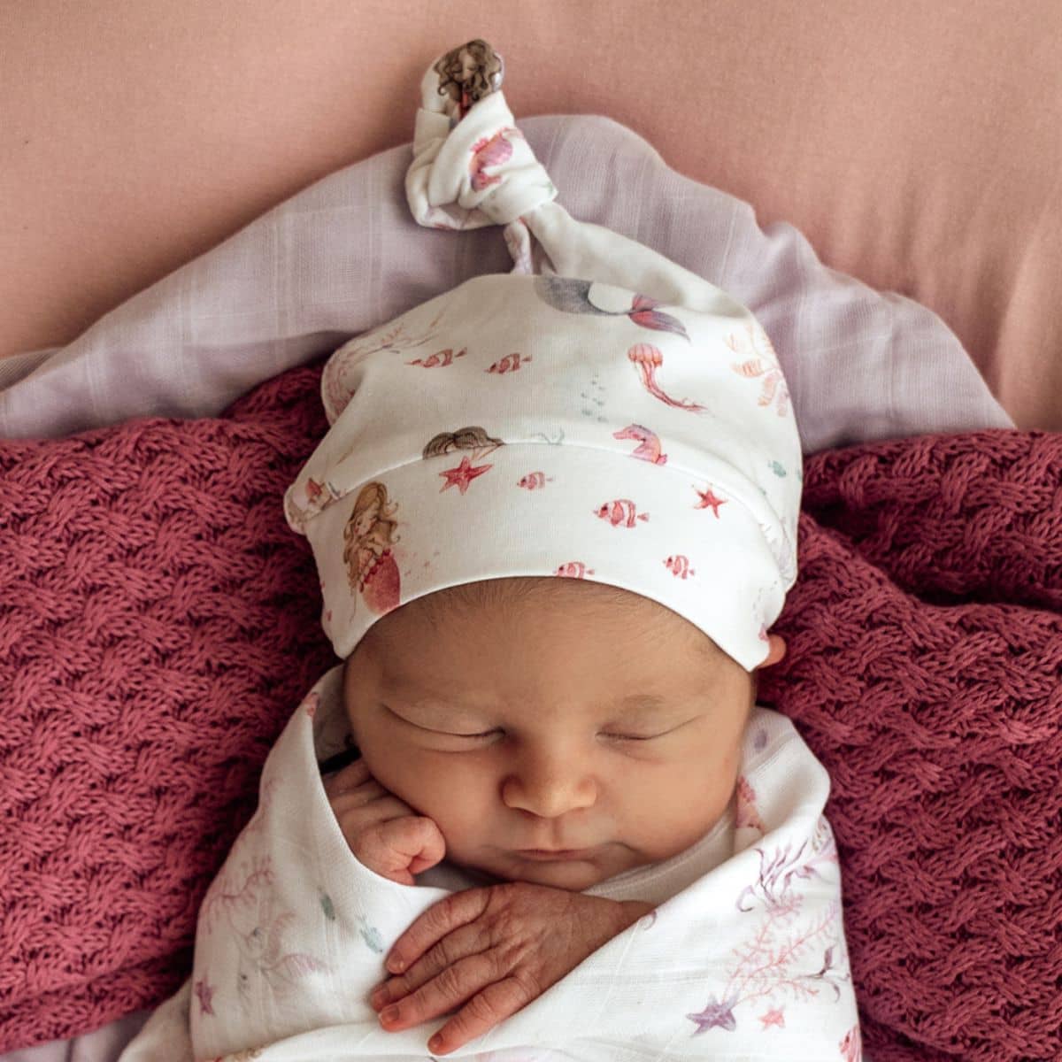 Snuggle Hunny Knotted Beanie - Mermaid