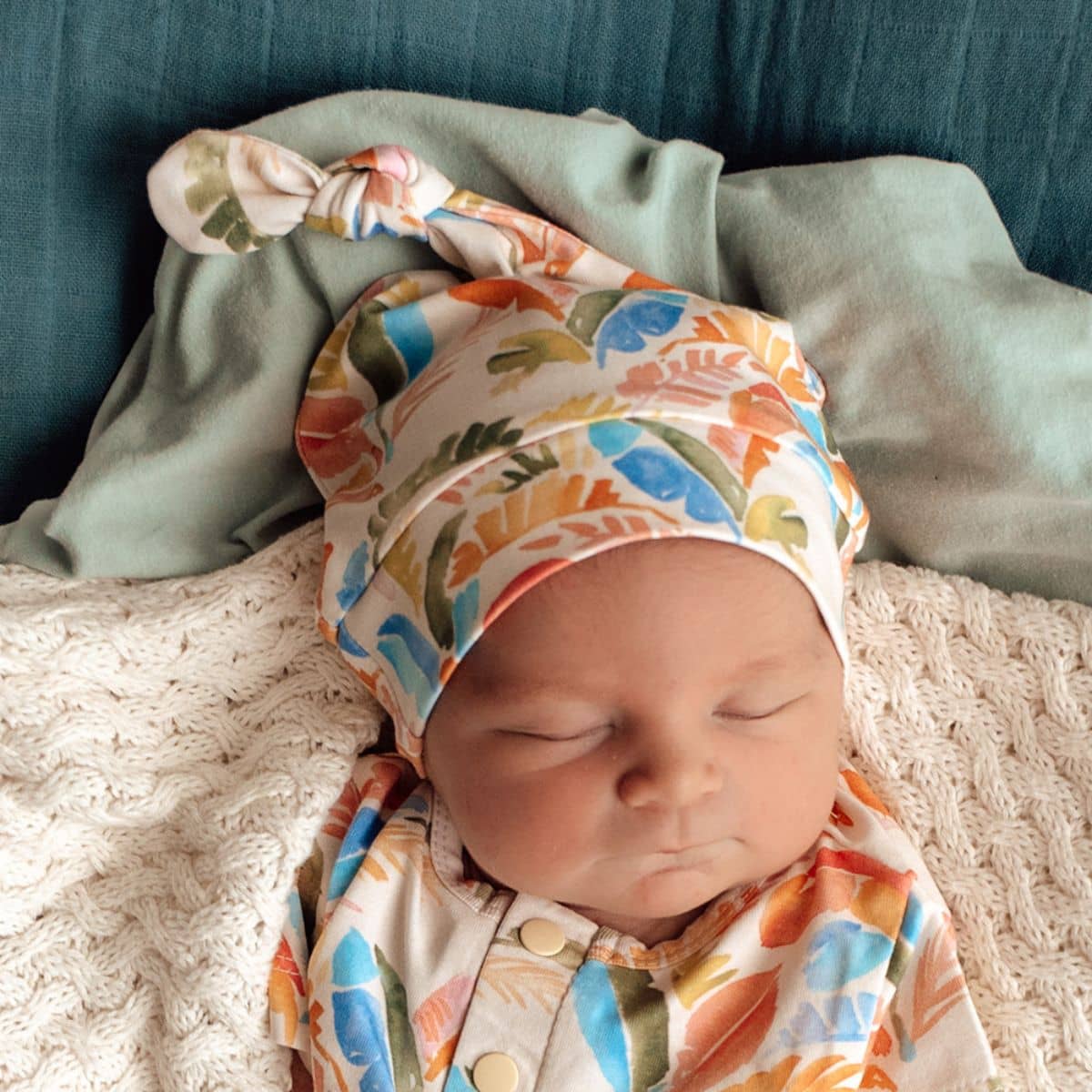 Snuggle Hunny Knotted Beanie - Summer Palm