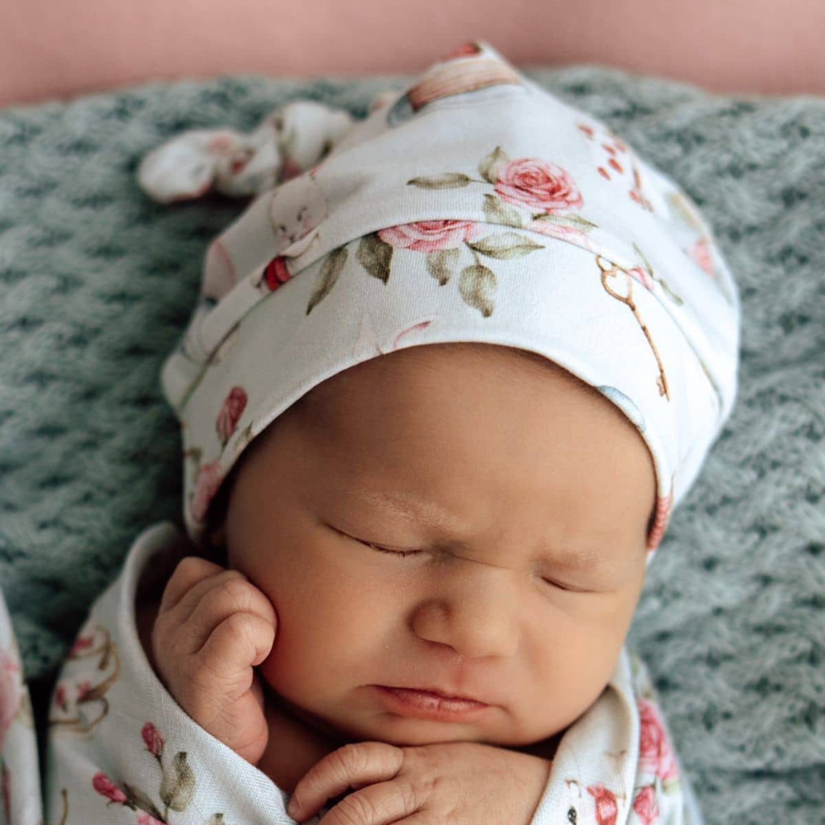 Snuggle Hunny Knotted Beanie - White Rabbit