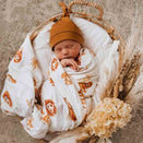 Snuggle Hunny Large Organic Muslin Wraps - Lion / Bronze / Milk