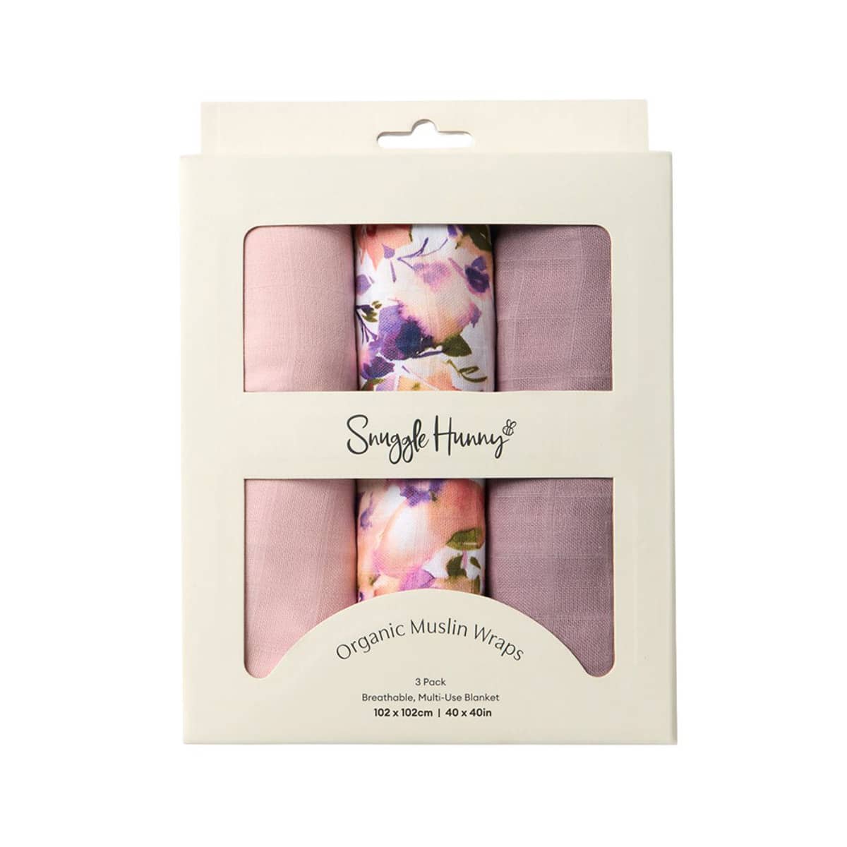 Snuggle Hunny Large Organic Muslin Wraps - Blushing Beauty / Dusk / Fairytale