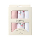 Snuggle Hunny Large Organic Muslin Wraps - Camille / Milk / Fairytale
