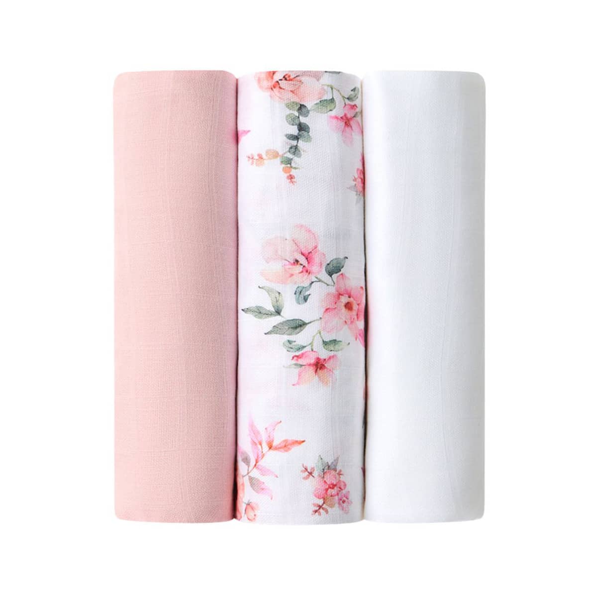Snuggle Hunny Large Organic Muslin Wraps - Camille / Milk / Fairytale