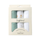 Snuggle Hunny Large Organic Muslin Wraps - Duck Pond / Sage / Milk