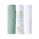 Snuggle Hunny Large Organic Muslin Wraps - Duck Pond / Sage / Milk