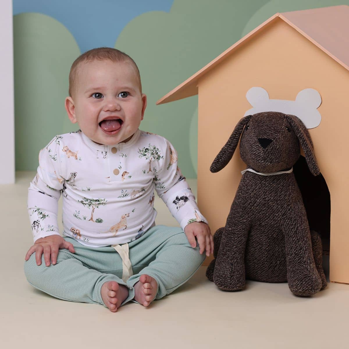 Snuggle Hunny Long Sleeve Bodysuit - Dog Park