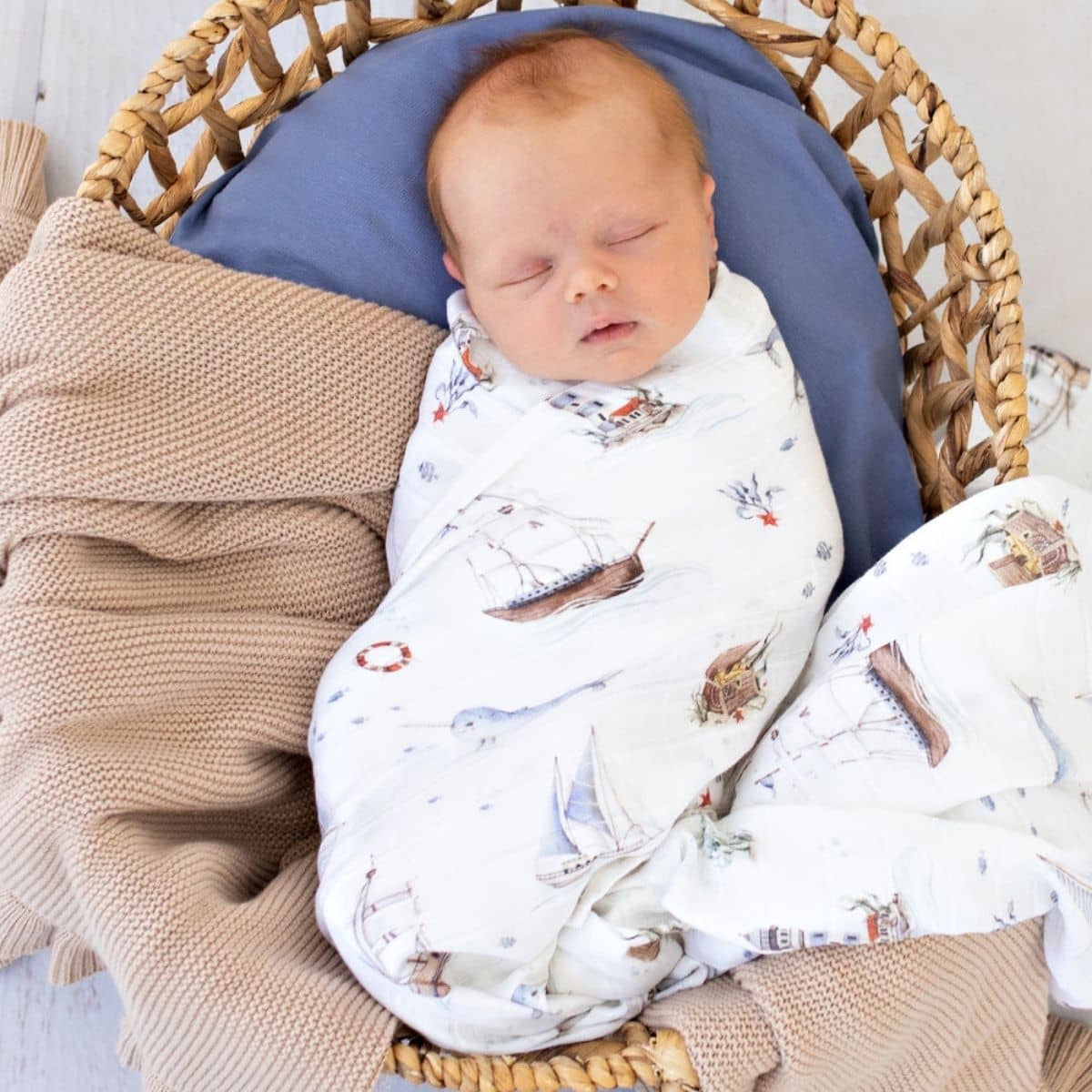 Snuggle Hunny Muslin Wrap - Set Sail