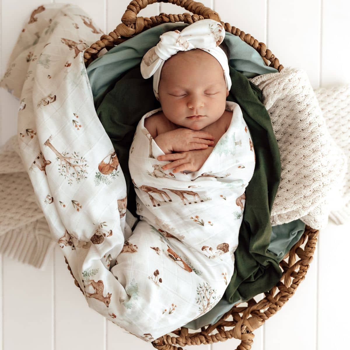 Snuggle Hunny Muslin Wrap - Woodland Tales