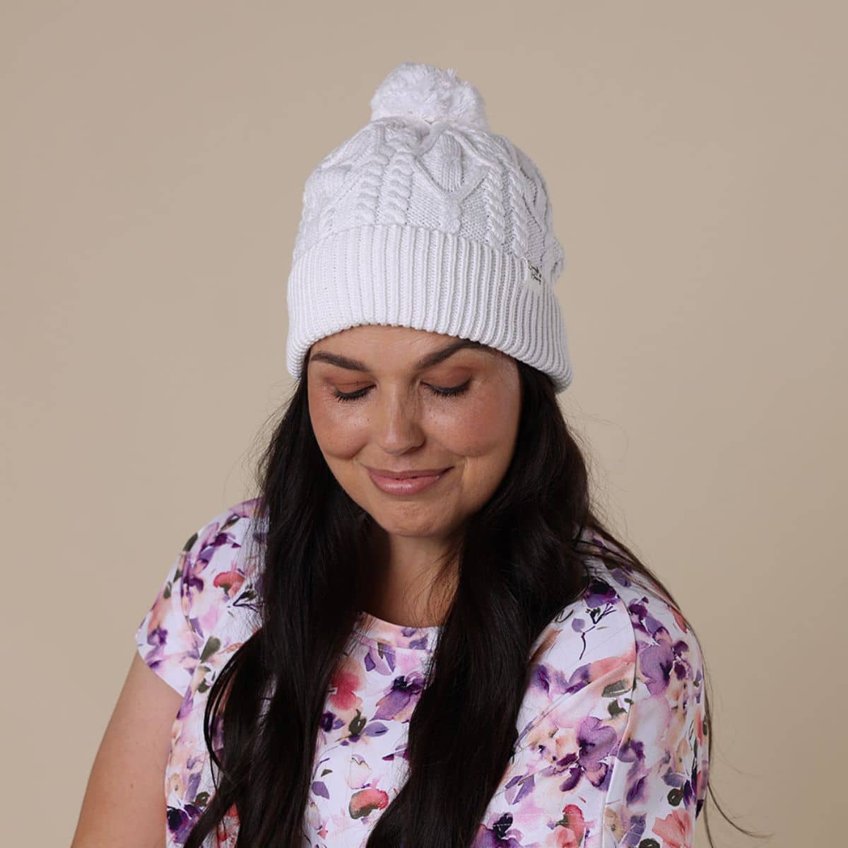 Snuggle Hunny Adult Knit Beanie - White
