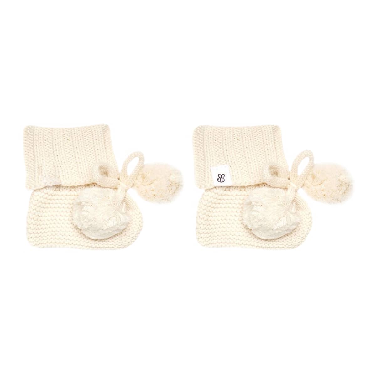 Snuggle Hunny Organic Cotton Knit Booties - Cream