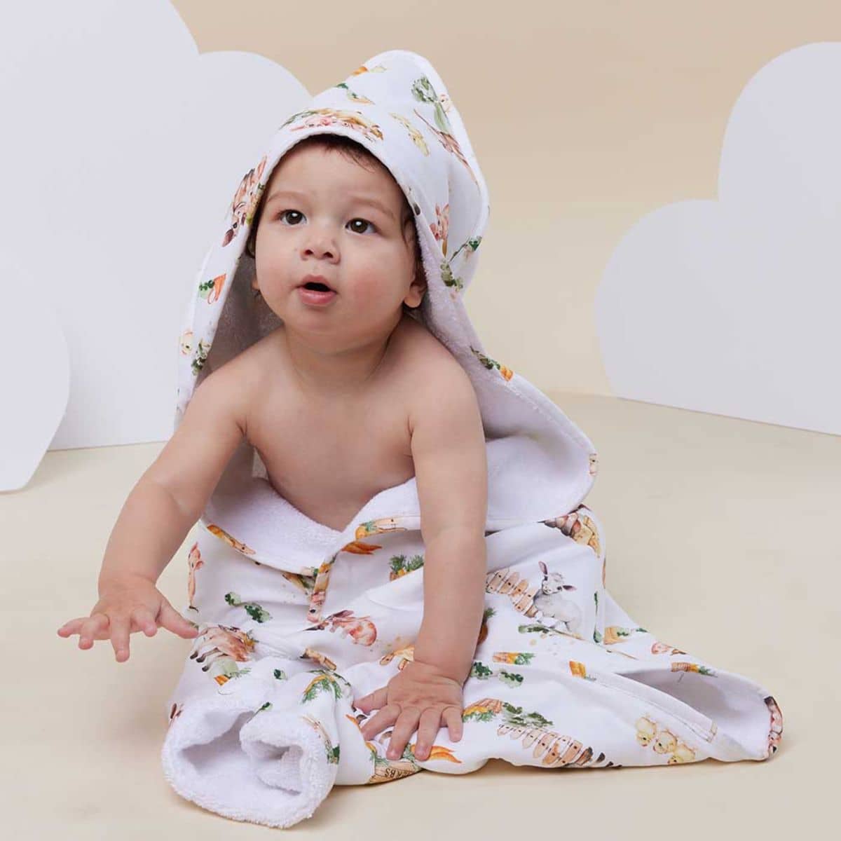 Snuggle Hunny Organic Hooded Baby Towel - Farm