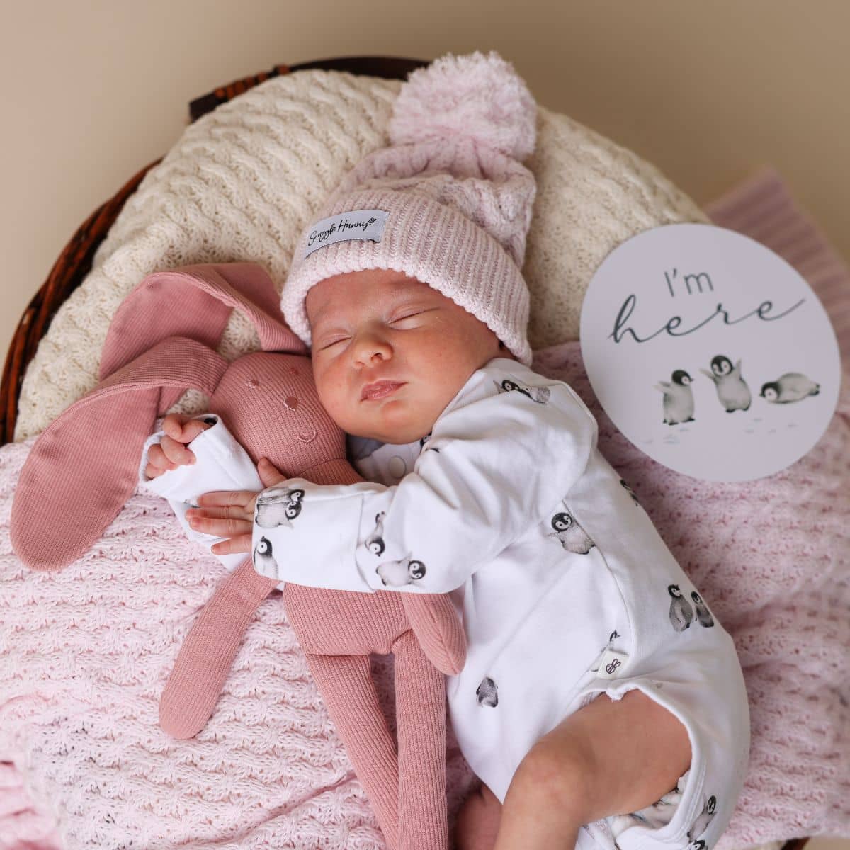 Snuggle Hunny Organic Knit Beanie - Blush Pink
