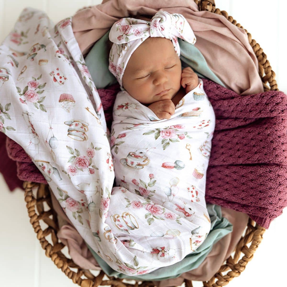 Snuggle Hunny Muslin Wrap - Alice's Tea Party