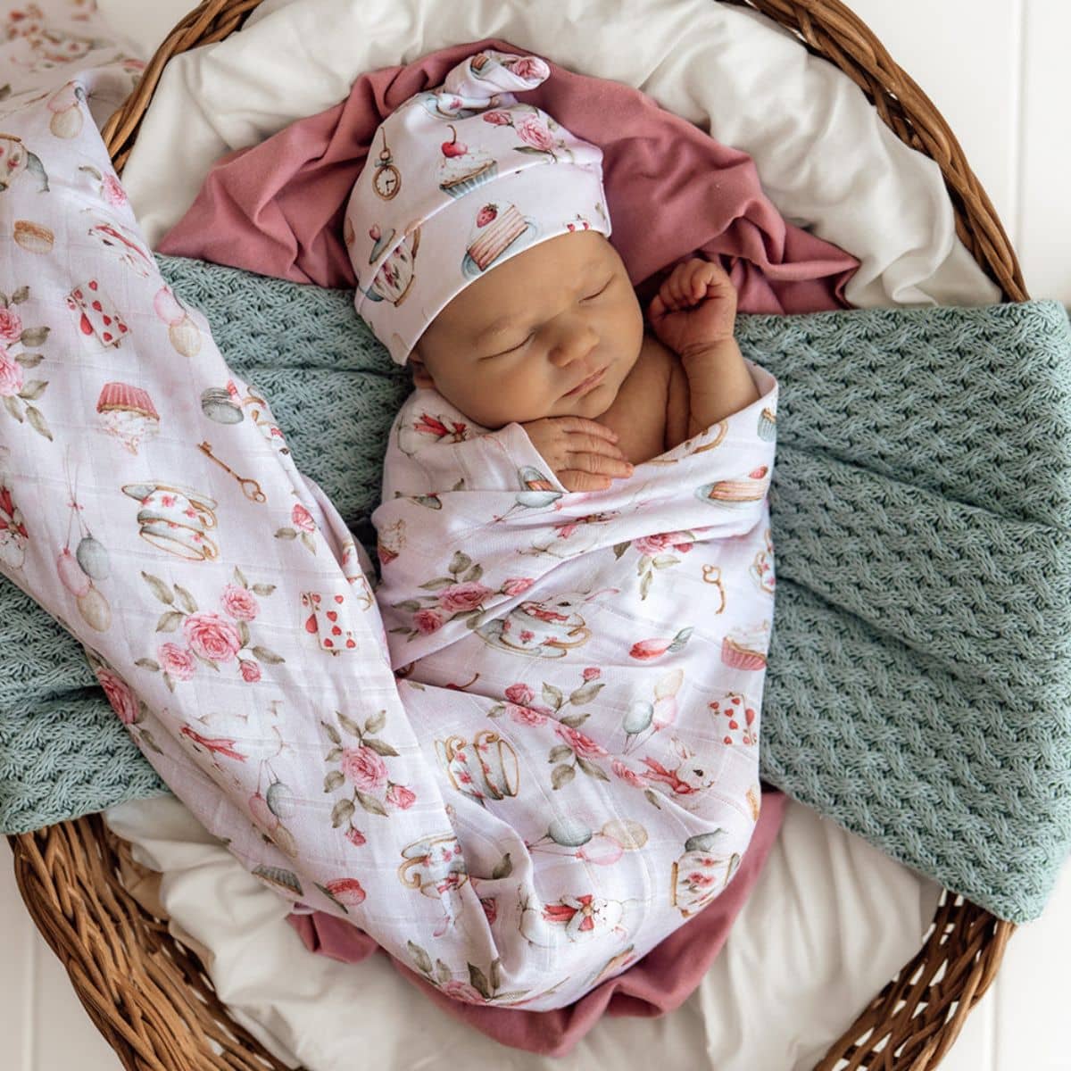 Snuggle Hunny Muslin Wrap - Alice's Tea Party