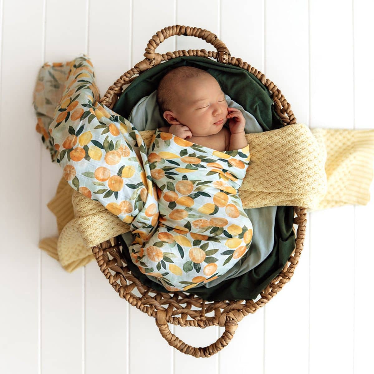 Snuggle Hunny Muslin Wrap - Citrus Squeeze