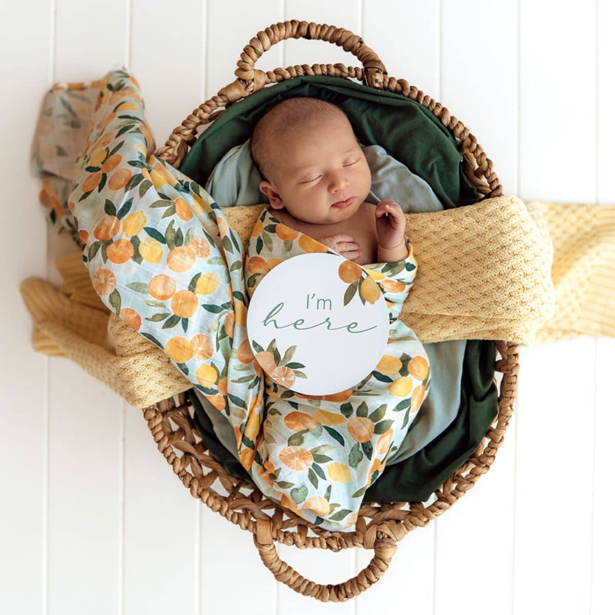 Snuggle Hunny Muslin Wrap - Citrus Squeeze