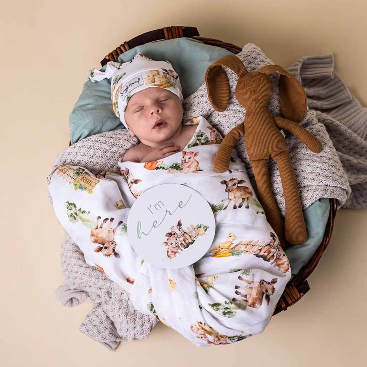 Snuggle Hunny Organic Muslin Wrap - Farm