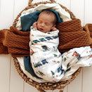 Snuggle Hunny Muslin Wrap - Trains